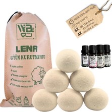 Mey İthalat Merinos Yünü Kurutma Topu 6'lı Xl Set ve 4'lü Hoş Koku Esans Seti