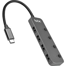 Mey İthalat BX20HB Type-C'den 4 Port USB 3.2 Hub