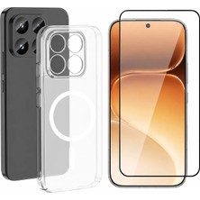 Vendas Xiaomi Mi 17T Kamera Korumalı M-Safe Şarj Özellikli Şeffaf Zore London Sert PC Kapak + Ekran Koruyucu