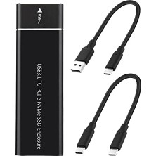 Mey İthalat M.2 Nvme Usb3.1 Tip-C Gen2 10GBPS Muhafaza, M.2 Pcı-E SSD Harici Sürücü Kutusu, M.2 M-Key Ssd’den Usb-C’ye Adaptör, Siyah