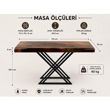 Varsoph Epoksi Şeffaf Döküm Ceviz Masa
