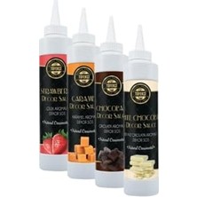 Kazan Hobi 4'lü Dekor Sos Paketi, Çilek, Karamel, Çikolata, Beyaz Çikolata, 750 G x 4
