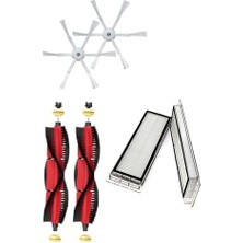 Kazan Hobi Roborock S5 Max, S6 Maxv ve S6 Pure ile Uyumlu 6 Kollu Yan Fırça ve Hepa Filtre Seti N1