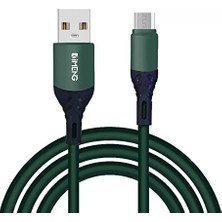 Kazan Hobi 6A 100W USB A To Micro Data ve Hızlı Şarj Kablosu 1 Metre Yeşil
