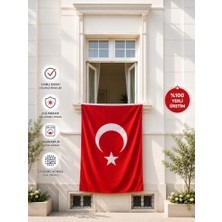 Kazan Hobi Premium Türk Bayrağı (50X75CM) - Nefes Alabilir 125GR Rashel Kumaş, Çift Dikişli, Sağlam Kulplu, Uv ve Solmaya Karşı Dayanıklı, Iç/dış Mekan Kullanımı (50X75CM)