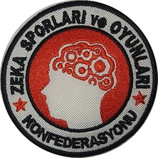 Kazan Hobi Zeka Sporları ve Oyunları Konfederasyonu Nakış Işleme Arma Patch Peç, 7.5x7.5 cm