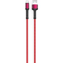 Kazan Hobi Hasır Kırılmaya Dayanıklı 3m LS65 Micro USB Kablo Kırmızı