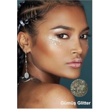 Kazan Hobi Jel Form Makyaj Simleri Glitter Işıltılı Yüz Makyajı Gümüş, 72528252889