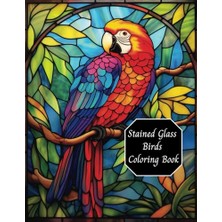 Kazan Hobi Stained Glass Birds Coloring Book, Great For Relaxation And Stress Reduction, Adults Coloring Book, 50 Stained Glass Windows, 8.5X11,100 Pages
