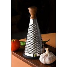Kazan Hobi 24 x 12 cm Paslanmaz Çelik Koni Rende, Ahşap Saplı