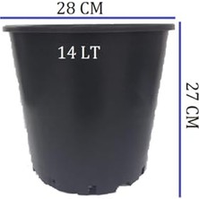 Kazan Hobi 2 Adet 28X27 cm 14 L Plastik Siyah 656265546 Üretim Saksısı Saksı Bitki
