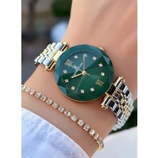 Daniel Klein Çelik Kordon Golg Gümüş Yeşil Renk Kadın Kol Saati 3 Atm Su Geçirmez Garantili Bileklik Hediyeli