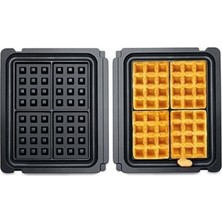 Kazan Hobi SGR001 No-Mess Waffle Izgarası, Seramik Yapışmaz Kaplama, Siyah