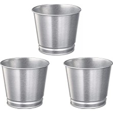 Kazan Hobi 3 Adet Paslanmaz Çelik Bitki Saksısı, Boyanabilir, 9 cm