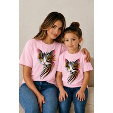 Vodexa Anne Çoçuk Oversize Tişört Kombin Twin T-Shirt %100 Pamuk Rahat Kalıp (Tekli Olarak Satılmaktadır)