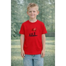 Vodexa Çocuk T-Shirt 23 Nisan Egemenlik ve Çocuk Bayramı Tişört Unisex %100 Pamuk Baskılı Rahat Kalıp