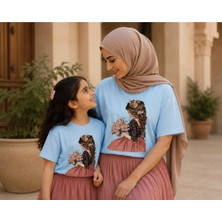 Vodexa Anne Çoçuk Oversize Tişört Kombin Twin T-Shirt %100 Pamuk Rahat Kalıp (Tekli Olarak Satılmaktadır)