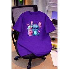 Vodexa Oversize Çocuk Genç Tişört %100 Pamuk Baskılı Rahat Kalıp Günlük Şık T-Shirt