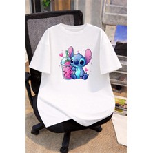 Vodexa Oversize Çocuk Genç Tişört %100 Pamuk Baskılı Rahat Kalıp Günlük Şık T-Shirt