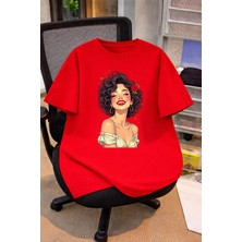 Vodexa Oversize Çocuk Genç Tişört %100 Pamuk Baskılı Rahat Kalıp Günlük Şık T-Shirt