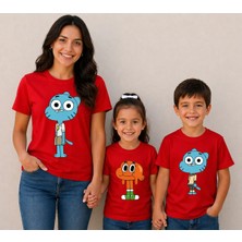 Vodexa Anne Kız Kombin Oversize Tişört Twin T-Shirt %100 Pamuk Rahat Kalıp (Tekli Olarak Satılmaktadır)