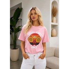 Vodexa Unisex Oversize Tennis Baskılı T-Shirt %100 Pamuk Tenis Temalı Rahat Kalıp Kısa Kollu Tişört