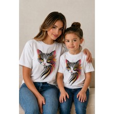 Vodexa Anne Çoçuk Oversize Tişört Kombin Twin T-Shirt %100 Pamuk Rahat Kalıp (Tekli Olarak Satılmaktadır)