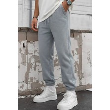 EYDAMOON Erkek Kışlık Oversize 3 Iplik Bel ve Paça Lastikli Eşofman Altı