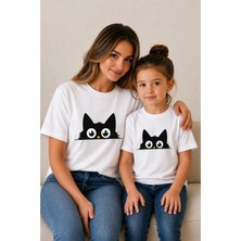 Vodexa Anne Çoçuk Oversize Tişört Kombin Twin T-Shirt %100 Pamuk Rahat Kalıp (Tekli Olarak Satılmaktadır)