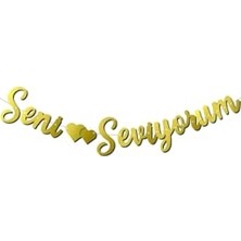 Kazan Hobi Gold Kaligrafi Banner, Seni Seviyorum, M248