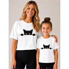 Vodexa Anne Çoçuk Oversize Tişört Kombin Twin T-Shirt %100 Pamuk Rahat Kalıp (Tekli Olarak Satılmaktadır)