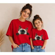 Vodexa Anne Çoçuk Oversize Tişört Kombin Twin T-Shirt %100 Pamuk Rahat Kalıp (Tekli Olarak Satılmaktadır)