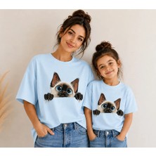 Vodexa Anne Çoçuk Oversize Tişört Kombin Twin T-Shirt %100 Pamuk Rahat Kalıp (Tekli Olarak Satılmaktadır)