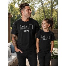 Vodexa Baba ve Kız Çocuk Oversize Tişört –copy Baskılı (Tekli Satılmaktadır)