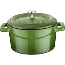 Kazan Hobi Tencere; Metal Döküm Mini, 10 Cm, 0.35 L Hacim, Yeşil
