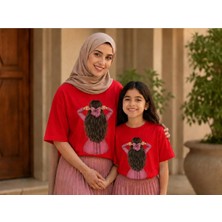 Vodexa Anne Çoçuk Oversize Tişört Kombin Twin T-Shirt %100 Pamuk Rahat Kalıp (Tekli Olarak Satılmaktadır)