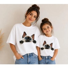Vodexa Anne Çoçuk Oversize Tişört Kombin Twin T-Shirt %100 Pamuk Rahat Kalıp (Tekli Olarak Satılmaktadır)