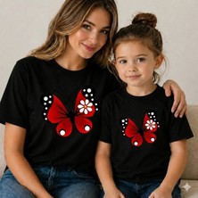Vodexa Anne Çoçuk Oversize Tişört Kombin Twin T-Shirt %100 Pamuk Rahat Kalıp (Tekli Olarak Satılmaktadır)