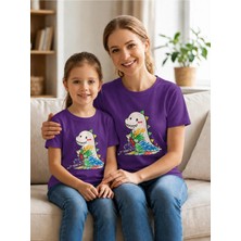 Vodexa Anne Çoçuk Oversize Tişört Kombin Twin T-Shirt %100 Pamuk Rahat Kalıp (Tekli Olarak Satılmaktadır)