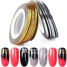 Kazan Hobi Karışık Renk Tırnak Süsleme Şerit Bant Nail Art 10 Adet