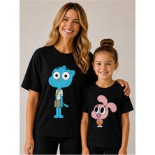 Vodexa Anne Çoçuk Oversize Tişört Kombin Twin T-Shirt %100 Pamuk Rahat Kalıp (Tekli Olarak Satılmaktadır)