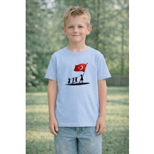 Vodexa Çocuk T-Shirt 23 Nisan Egemenlik ve Çocuk Bayramı Tişört Unisex %100 Pamuk Baskılı Rahat Kalıp