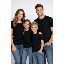 Vodexa Aile Çocuk Kombin Oversize Tişört Twin T-Shirt Karışık Sade Baskılı (Tekli Satılmaktadır)
