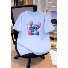 Vodexa Oversize Çocuk Genç Tişört %100 Pamuk Baskılı Rahat Kalıp Günlük Şık T-Shirt