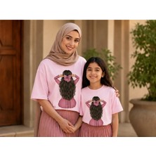 Vodexa Anne Çoçuk Oversize Tişört Kombin Twin T-Shirt %100 Pamuk Rahat Kalıp (Tekli Olarak Satılmaktadır)
