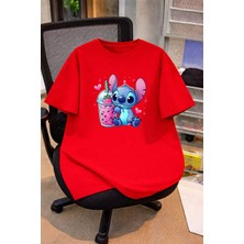 Vodexa Oversize Çocuk Genç Tişört %100 Pamuk Baskılı Rahat Kalıp Günlük Şık T-Shirt