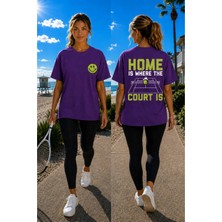 Vodexa Unisex Oversize Tennis Baskılı T-Shirt %100 Pamuk Tenis 28TEMALI Rahat Kalıp Kısa Kollu Tişört