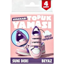 Kazan Hobi Ayakkabı Tamir Yaması, Suni Deri Topuk Yaması, Kendinden Yapışkanlı-Beyaz