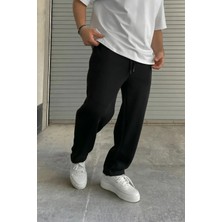 EYDAMOON Erkek Baggy Eşofman Altı 3 Iplik Oversize Arka Cepli Düz Paça