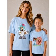 Vodexa Anne Çoçuk Oversize Tişört Kombin Twin T-Shirt %100 Pamuk Rahat Kalıp (Tekli Olarak Satılmaktadır)